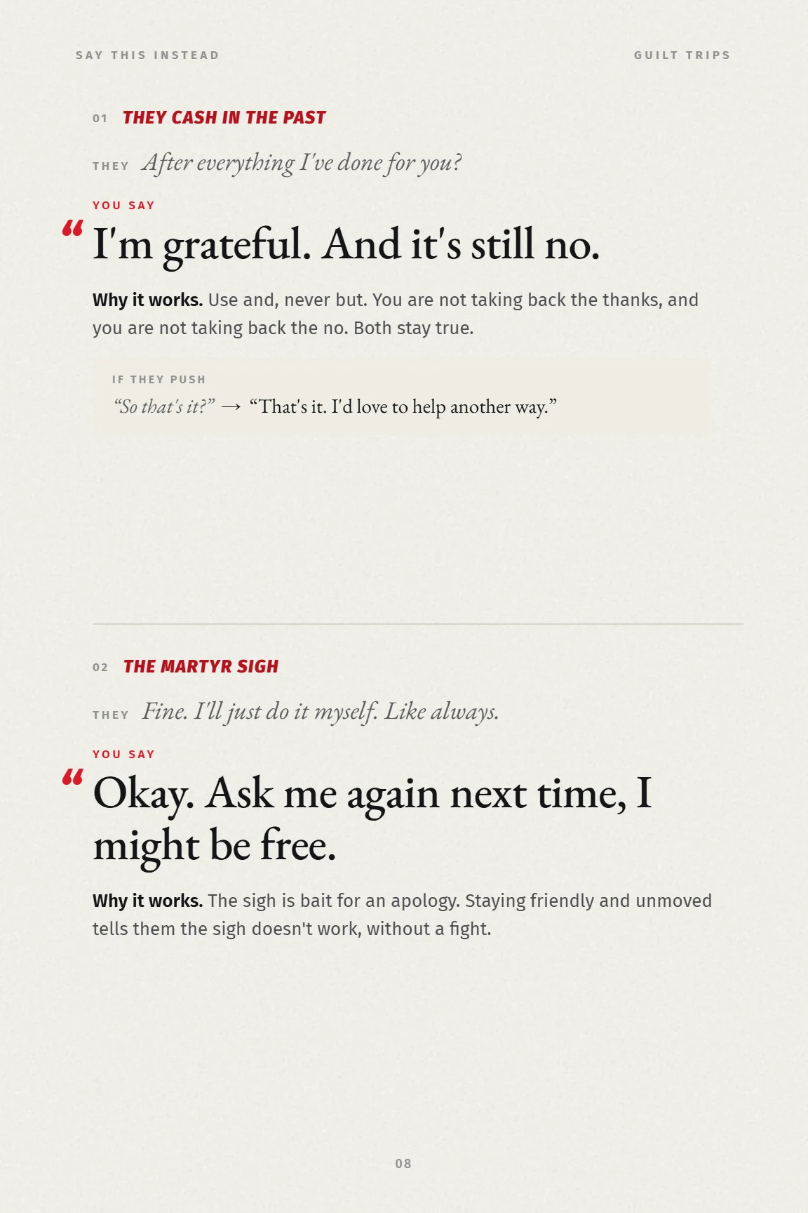 Guilt trips page